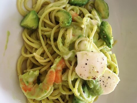 豆乳で エビとアボカドのクリームパスタ 生クリ無 レシピ 作り方 By にし た 楽天レシピ